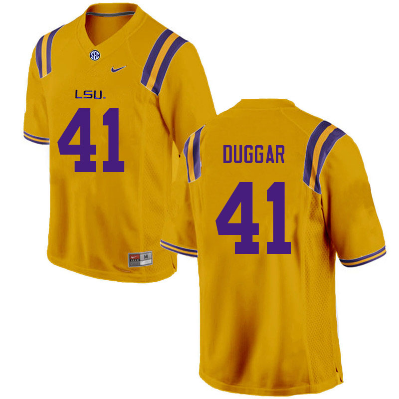 Men #41 Emory Duggar LSU Tigers College Football Jerseys Sale-Gold